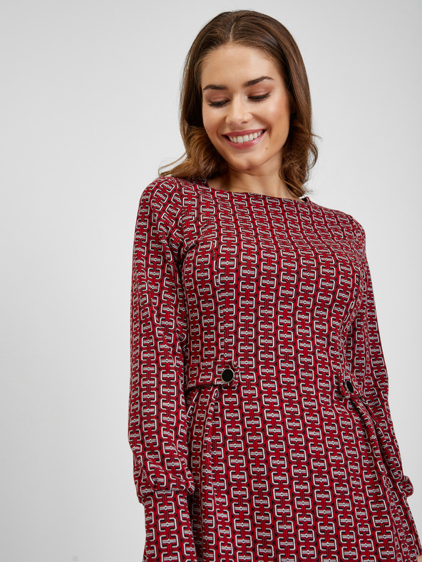 Orsay Rdeče ženske vzorčaste obleke ORSAY