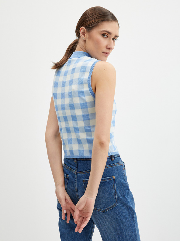 Orsay Belo-moder ženski karirast top ORSAY