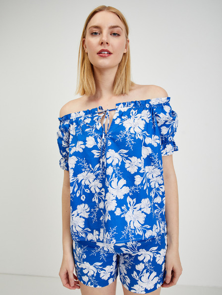 Orsay Modra ženska cvetlična bluza ORSAY