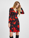 Orsay Rdeče-črna ženska cvetlična obleka ORSAY