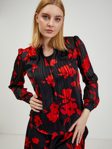 Orsay Rdeče-črna ženska cvetlična bluza ORSAY