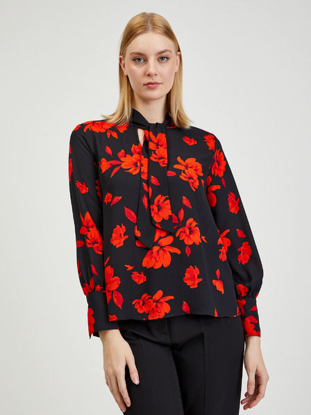 Orsay Rdeče-črna ženska cvetlična bluza ORSAY