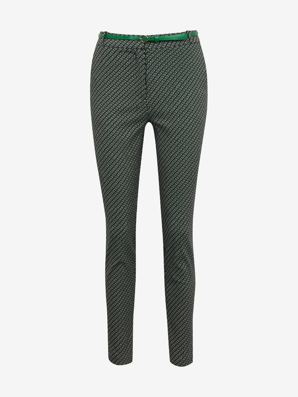 Orsay Črno-zelene ženske vzorčaste hlače ORSAY