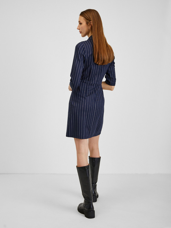 Orsay Temno modra ženska črtasta obleka ORSAY