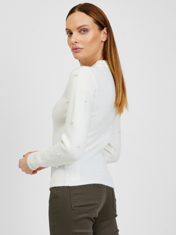 Orsay Bel ženski pulover z okrasnimi detajli ORSAY