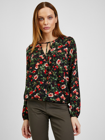 Orsay Rdeče-črna ženska cvetlična bluza ORSAY