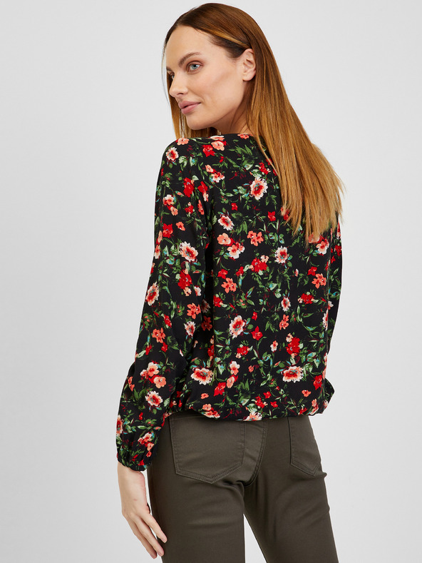 Orsay Rdeče-črna ženska cvetlična bluza ORSAY