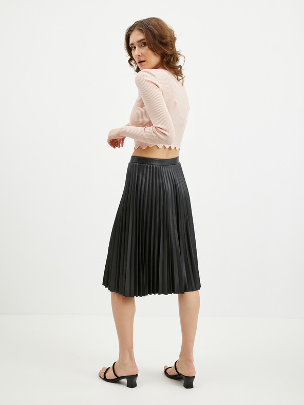 Orsay Črno žensko plisirano krilo iz umetnega usnja ORSAY