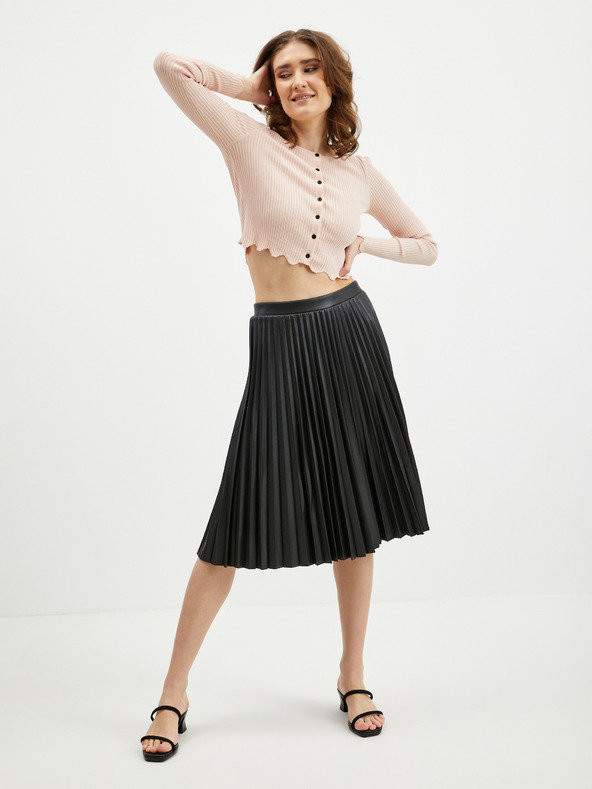 Orsay Črno žensko plisirano krilo iz umetnega usnja ORSAY