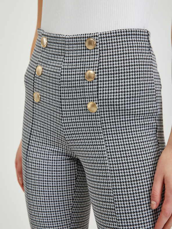 Orsay Belo-črne ženske vzorčaste hlače ORSAY