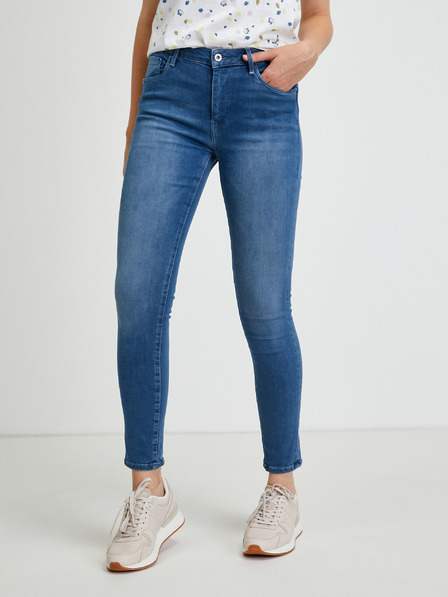 Pepe Jeans Temno modre ženske kavbojke oprijetega kroja Pepe Jeans Regent