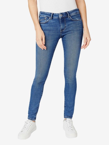 Pepe Jeans Temno modre ženske kavbojke oprijetega kroja Pepe Jeans Regent