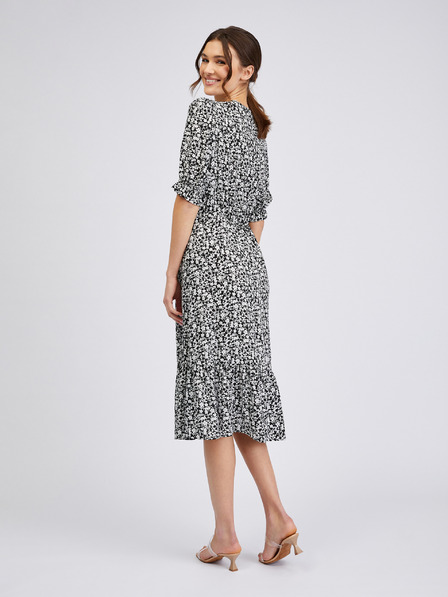 Orsay Belo-črna ženska cvetlična obleka ORSAY