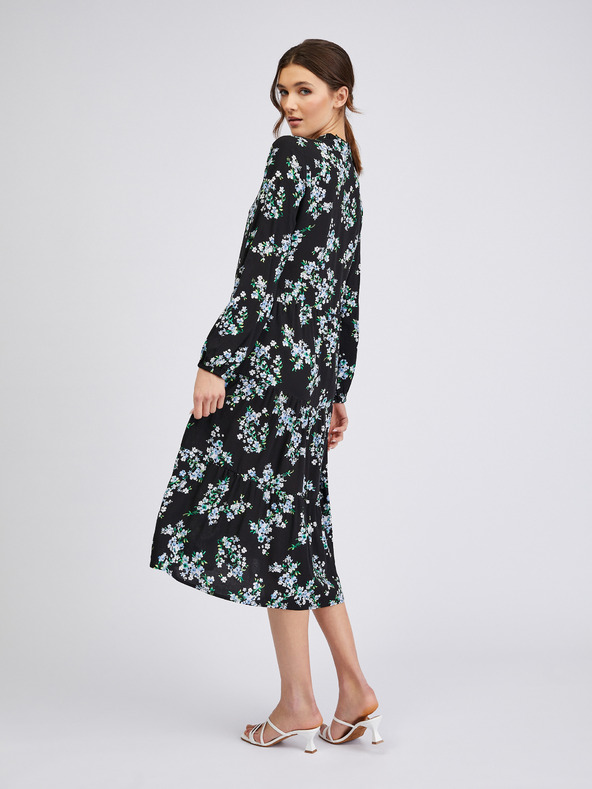 Orsay Črna ženska cvetlična obleka ORSAY