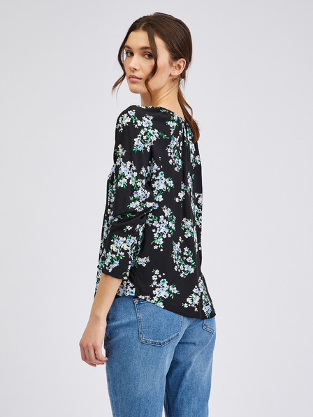 Orsay Črna ženska cvetlična bluza ORSAY