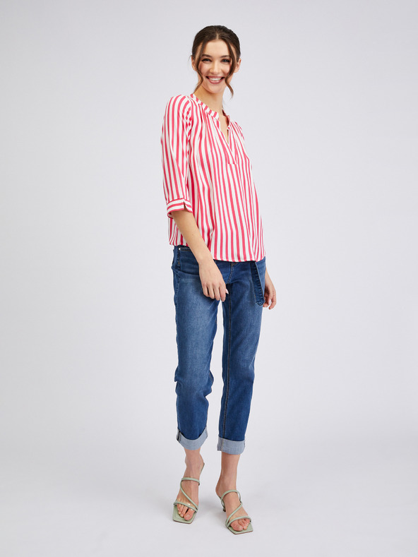 Orsay Belo-rožnata ženska črtasta bluza ORSAY