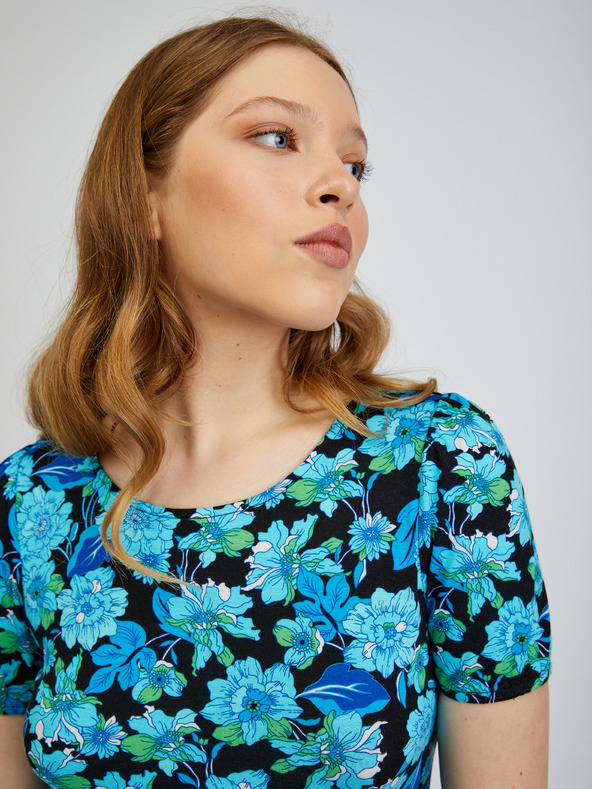 Orsay Modro-črna ženska cvetlična majica ORSAY