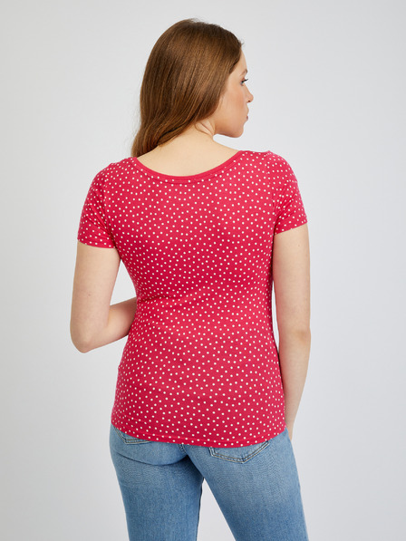 Orsay Temno rožnata ženska pikčasta majica ORSAY