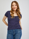 Orsay Temno modra ženska pikčasta majica ORSAY