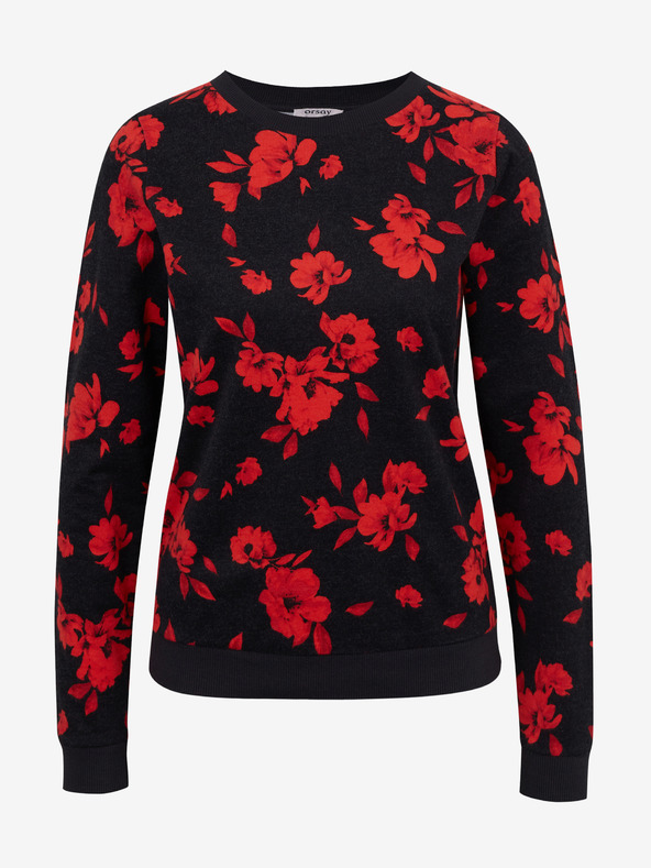 Orsay Rdeče-črna ženska cvetlična jopica ORSAY