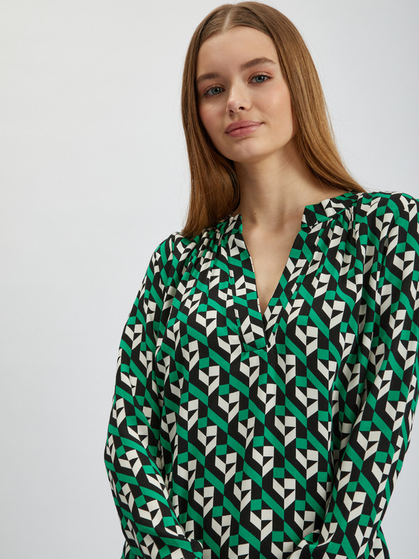 Orsay Belo-zelena ženska vzorčasta bluza ORSAY