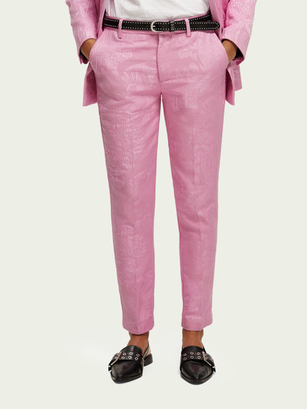 Scotch & Soda Rožnate ženske cvetlične hlače Scotch & Soda