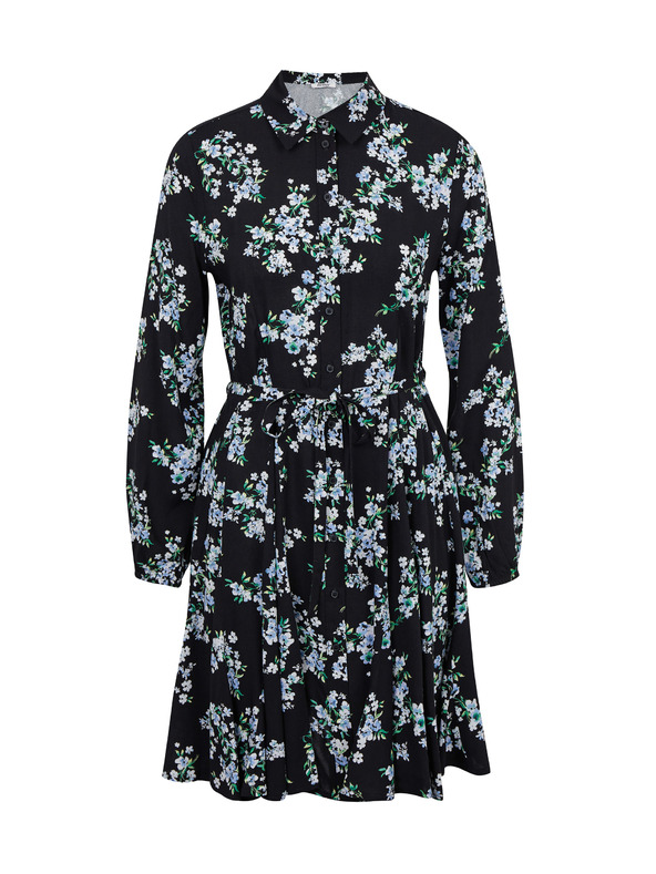 Orsay Črna ženska cvetlična obleka ORSAY
