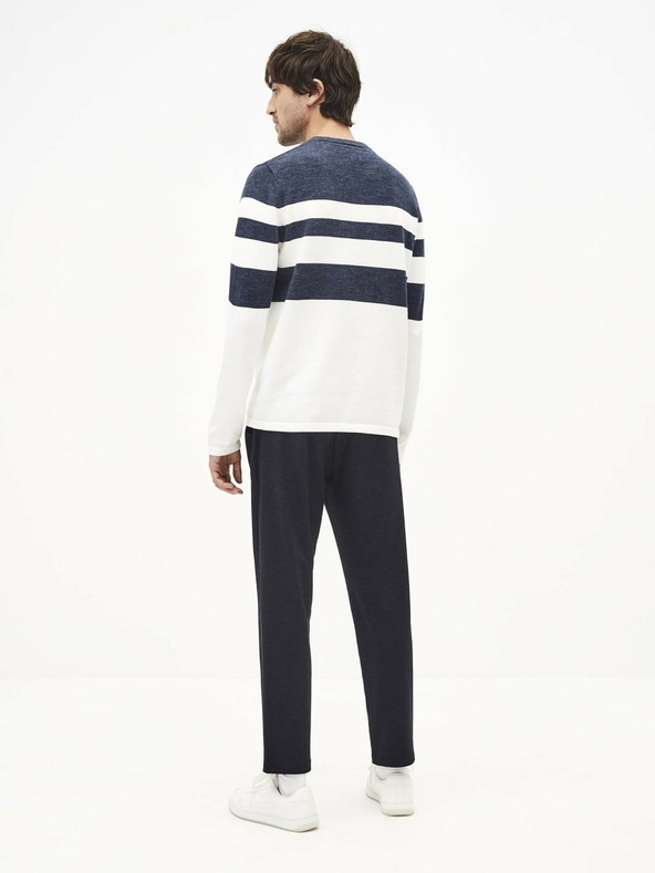 Celio Belo-modri črtasti moški pulover Celio