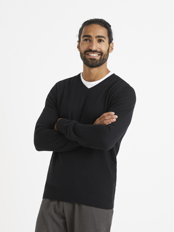 Celio Črn pulover Celio Veviflex