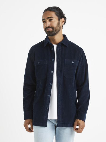 Celio Temno modra manšestrska srajca Celio Vavelour