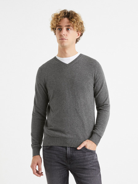 Celio Celio Veviflex Sivi pulover iz volne Celio Veviflex Sivi pulover iz volne Celio Veviflex