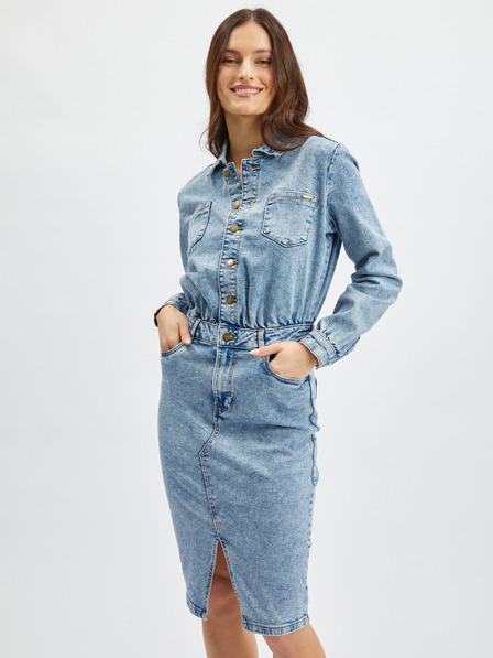 Orsay Svetlo modra ženska denim obleka ORSAY