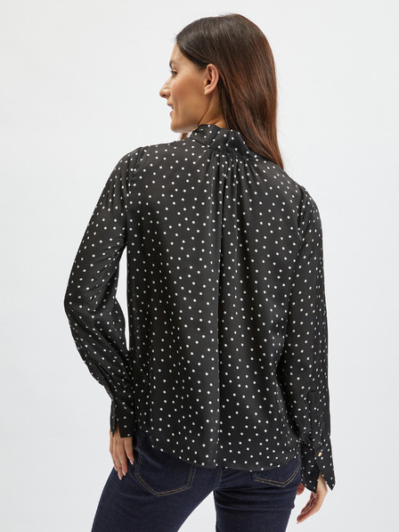 Orsay Črna ženska satenasta pikčasta bluza ORSAY