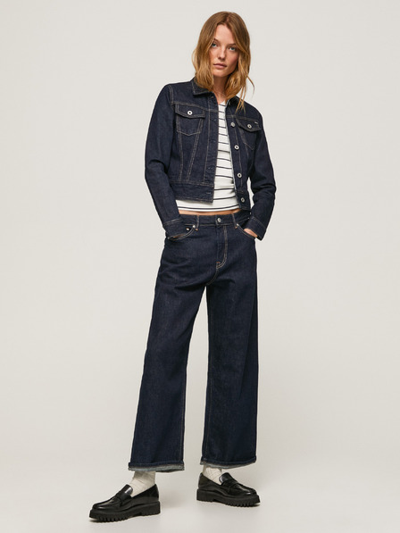 Pepe Jeans Pepe Jeans Edie Temno modre ženske krojene široke kavbojke