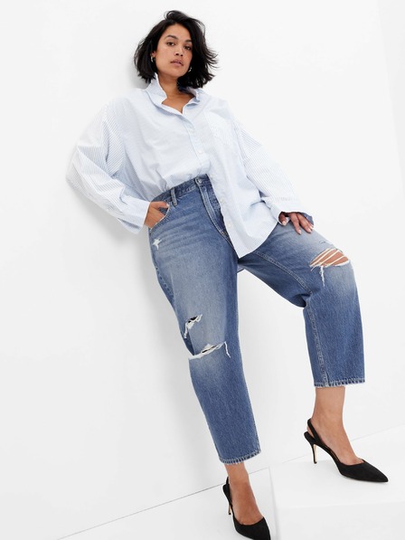 GAP Jeans hlače Barrel z visokim pasom GAP