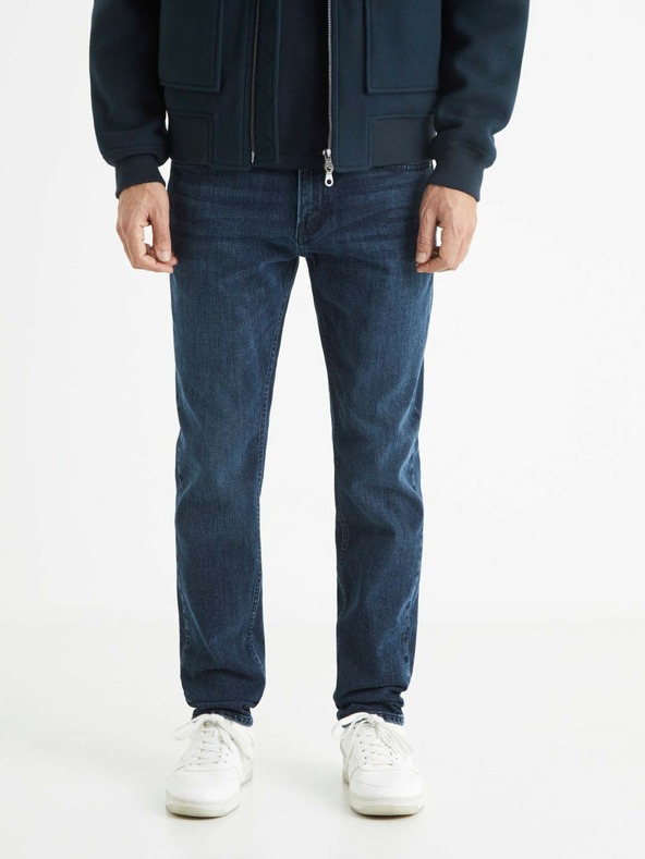 Celio Temno modre moške slim fit kavbojke Celio C25 Bostone