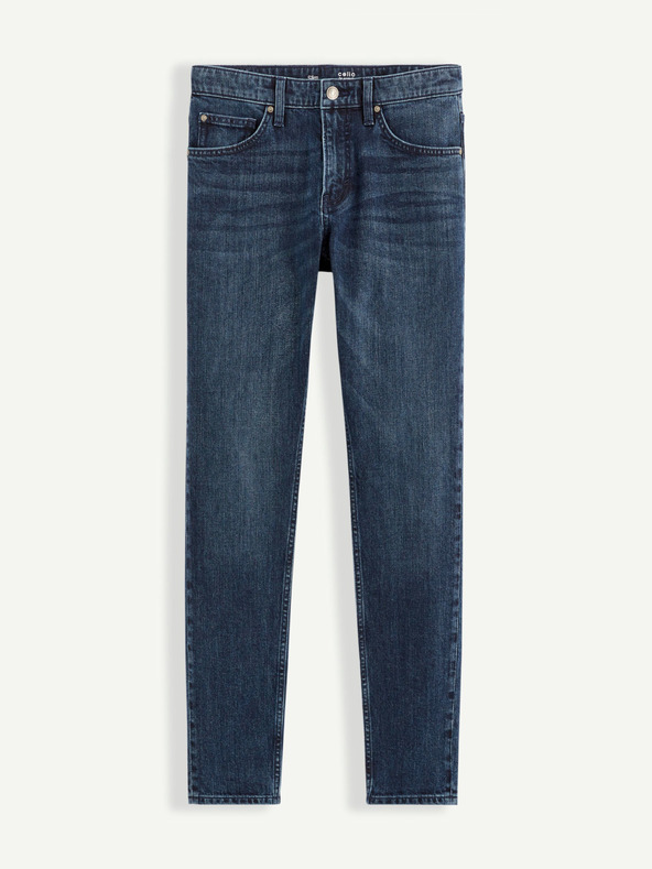 Celio Temno modre moške slim fit kavbojke Celio C25 Bostone