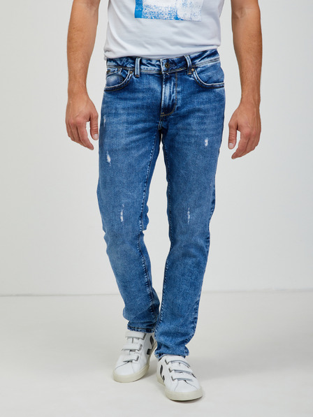Pepe Jeans Modre moške hlače ozkega kroja Pepe Jeans Hatch