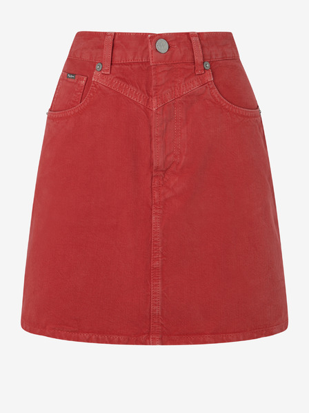 Pepe Jeans Rdeča ženska krila iz džinsa Pepe Jeans