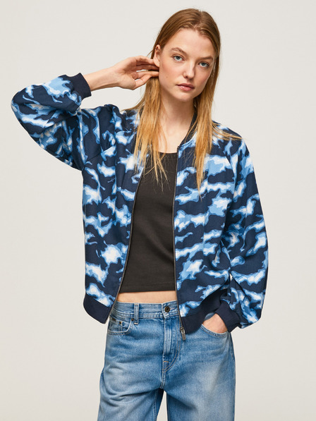Pepe Jeans Modra ženska jopa z vzorcem Pepe Jeans