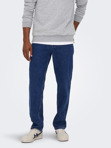 ONLY & SONS Temno modre ravne kavbojke ONLY & SONS Edge