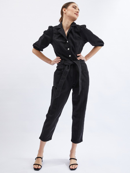 Orsay Črn ženski denim kombinezon ORSAY