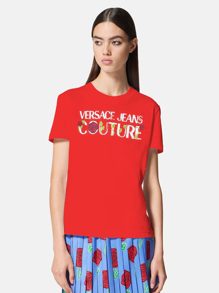 Versace Jeans Couture Rdeča ženska majica Versace Jeans Couture