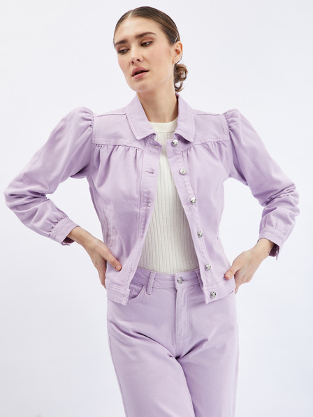Orsay Svetlo vijoličasta ženska denim jakna z nabranimi rokavi ORSAY
