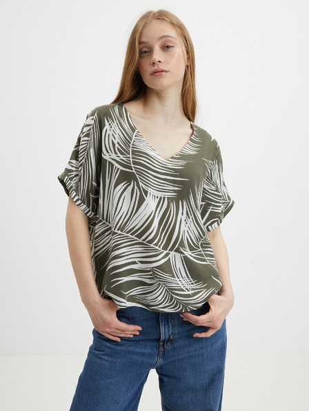 ONLY Kaki vzorčasta bluza ONLY Augustina