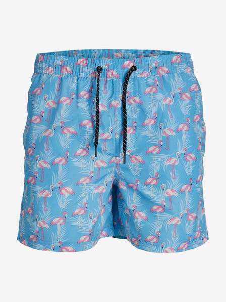 Jack & Jones Jack & Jones Fiji svetlo modre fantovske kopalke z vzorcem