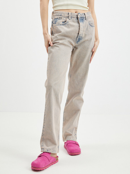 Pepe Jeans Modre in bež ženske kavbojke ravnega kroja Pepe Jeans Celyn Rose