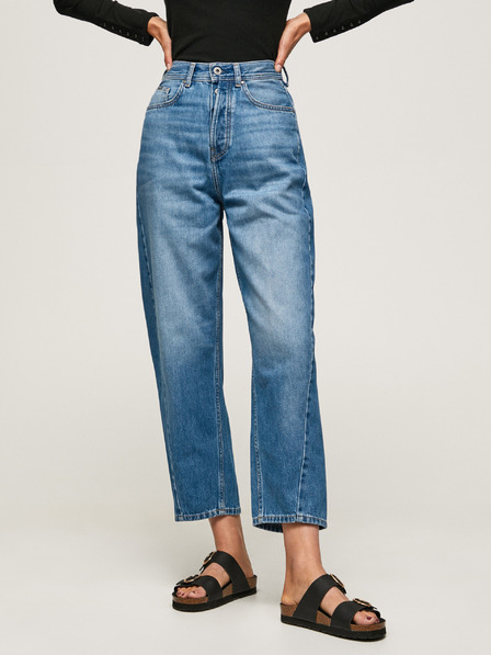 Pepe Jeans Pepe Jeans modre ženske kavbojke s širokimi hlačnicami Addison