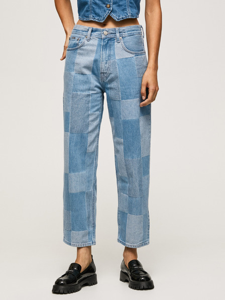 Pepe Jeans Modre ženske krojene kavbojke ravnega kroja Pepe Jeans Dover Weave