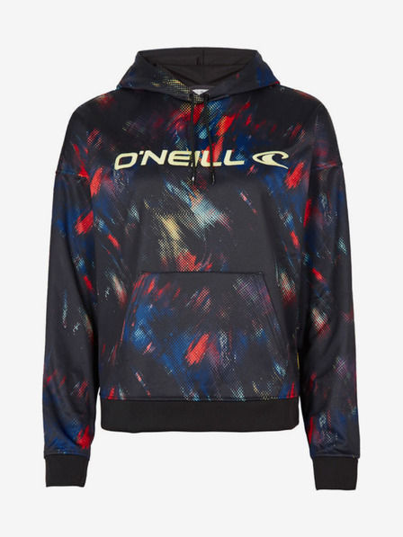 O'Neill Modra in črna ženska vzorčasta jopa s kapuco O'Neill RUTILE HOODED FLEECE